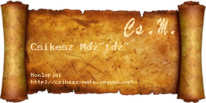 Csikesz Máté névjegykártya